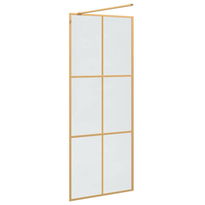 Walk-in Shower Wall Gold 80 x 195 cm Tempered Glass