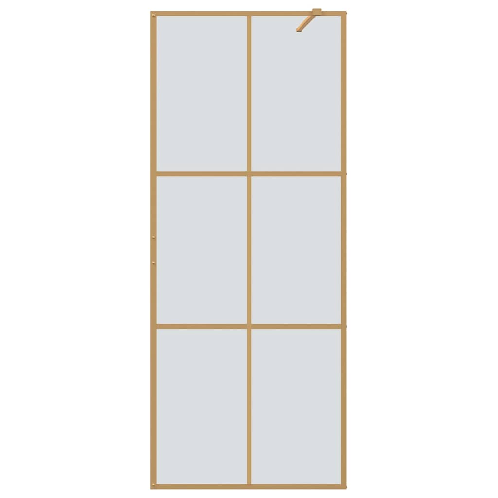 Walk-in Shower Wall Gold 80 x 195 cm Tempered Glass