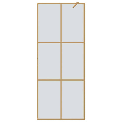 Walk-in Shower Wall Gold 80 x 195 cm Tempered Glass