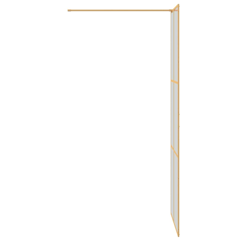 Walk-in Shower Wall Gold 80 x 195 cm Tempered Glass