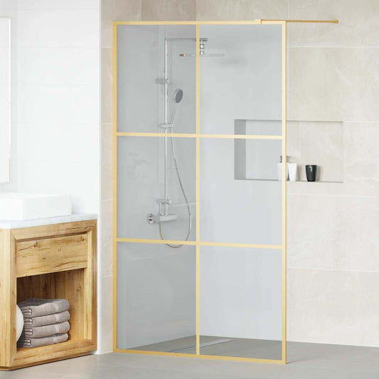 Walk-in Shower Wall Gold 115 x 195 cm Tempered Glass