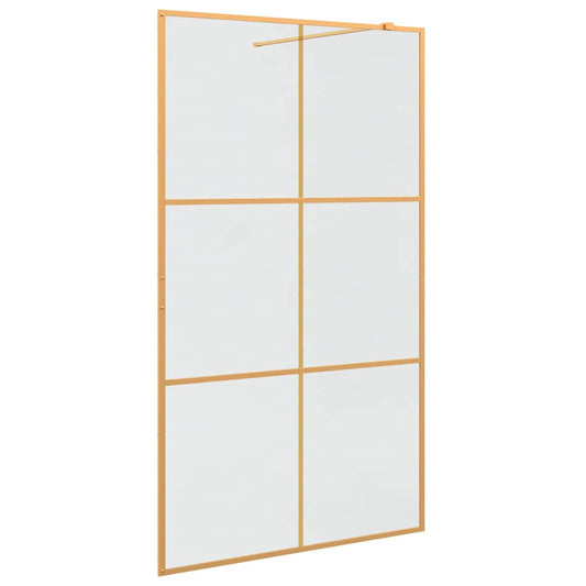 Walk-in Shower Wall Gold 115 x 195 cm Tempered Glass