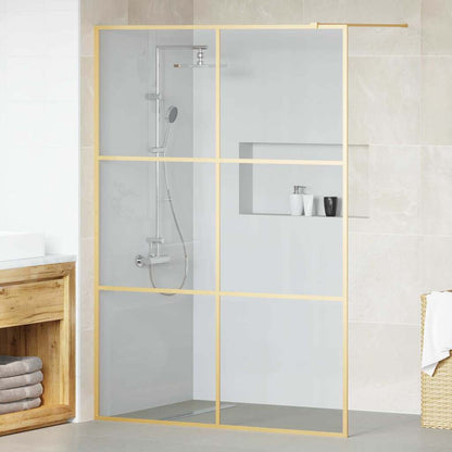 Walk-in Shower Wall Gold 140 x 195 cm Tempered Glass