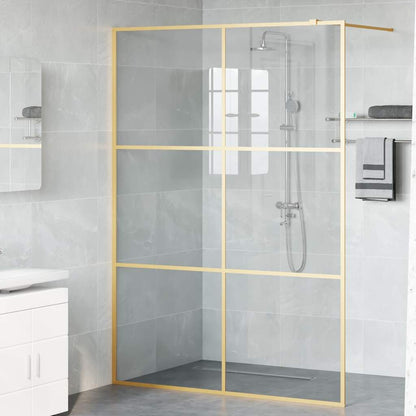 Walk-in Shower Wall Gold 140 x 195 cm Tempered Glass