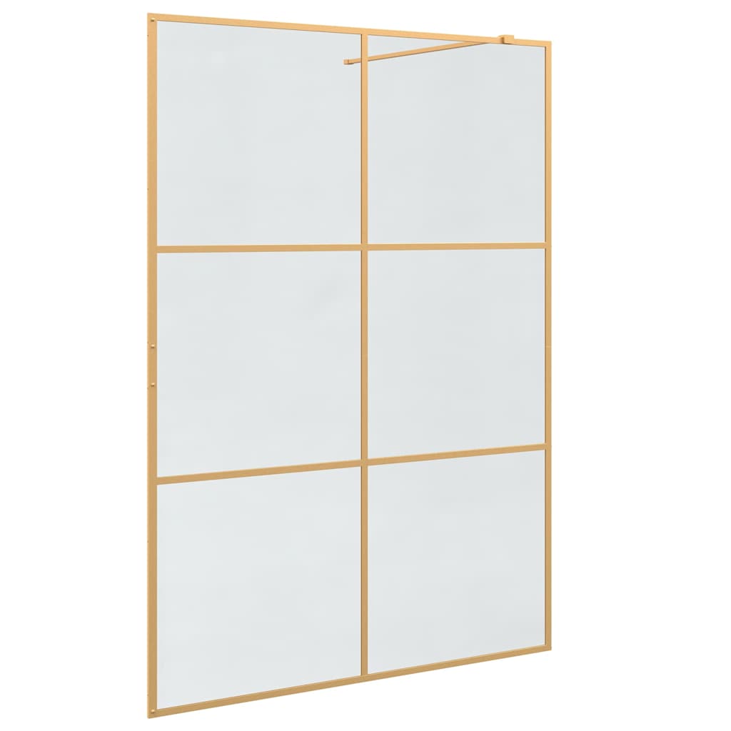 Walk-in Shower Wall Gold 140 x 195 cm Tempered Glass