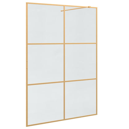 Walk-in Shower Wall Gold 140 x 195 cm Tempered Glass