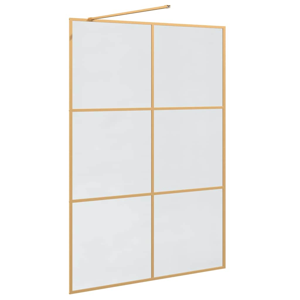 Walk-in Shower Wall Gold 140 x 195 cm Tempered Glass
