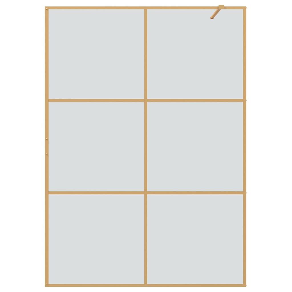 Walk-in Shower Wall Gold 140 x 195 cm Tempered Glass