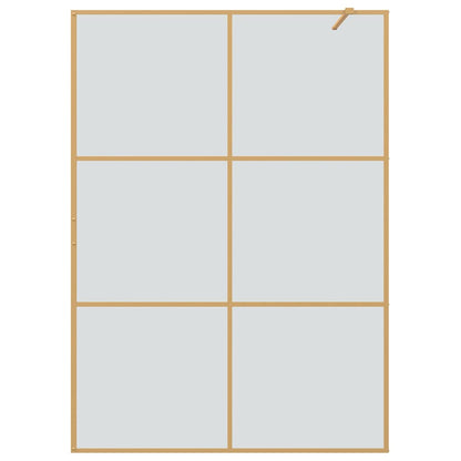 Walk-in Shower Wall Gold 140 x 195 cm Tempered Glass