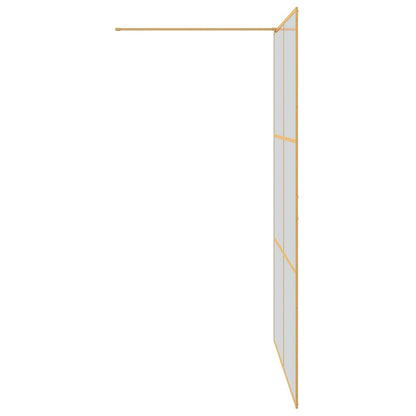 Walk-in Shower Wall Gold 140 x 195 cm Tempered Glass