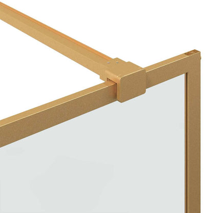 Walk-in Shower Wall Gold 80 x 195 cm Tempered Glass