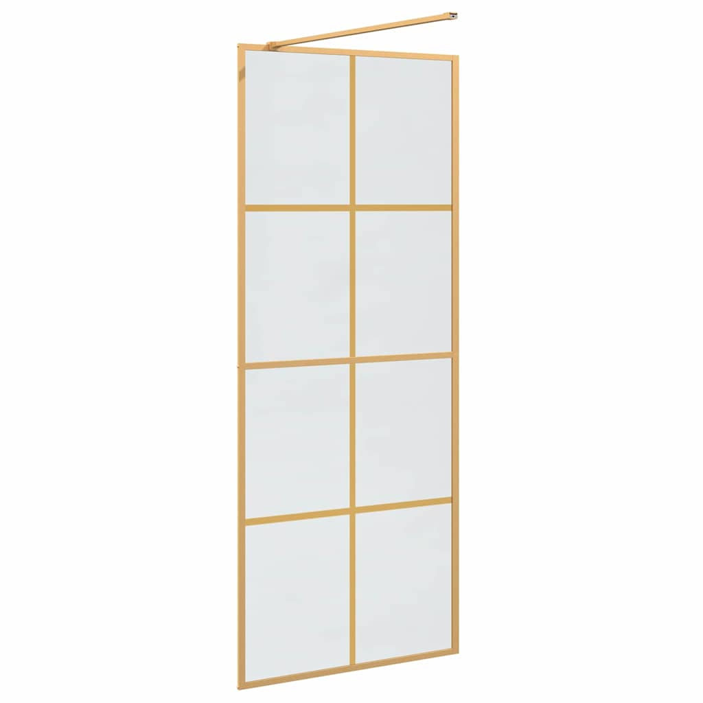 Walk-in Shower Wall Gold 80 x 195 cm Tempered Glass