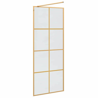 Walk-in Shower Wall Gold 80 x 195 cm Tempered Glass