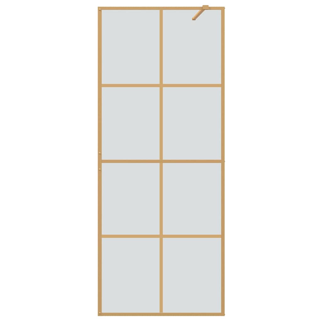 Walk-in Shower Wall Gold 80 x 195 cm Tempered Glass