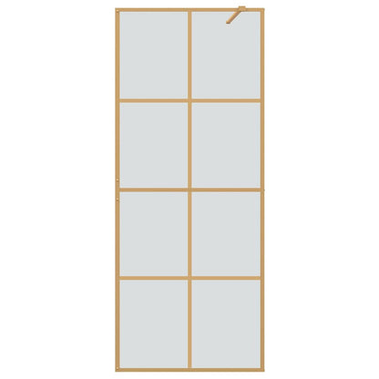Walk-in Shower Wall Gold 80 x 195 cm Tempered Glass