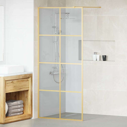 Walk-in Shower Wall Gold 90 x 195 cm Tempered Glass