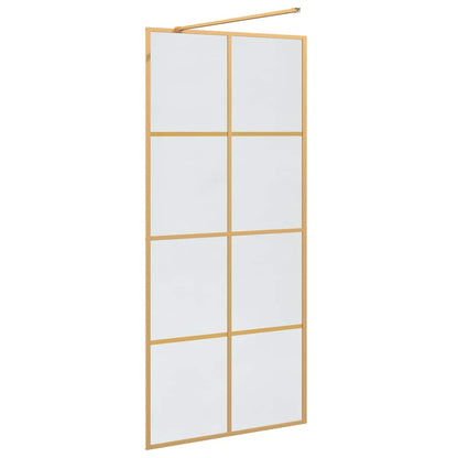 Walk-in Shower Wall Gold 90 x 195 cm Tempered Glass