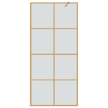 Walk-in Shower Wall Gold 90 x 195 cm Tempered Glass