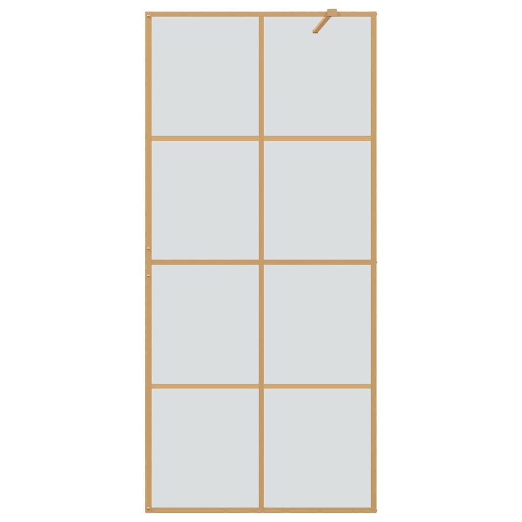 Walk-in Shower Wall Gold 90 x 195 cm Tempered Glass
