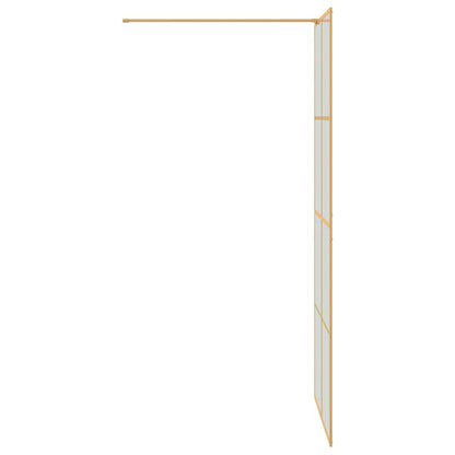 Walk-in Shower Wall Gold 90 x 195 cm Tempered Glass