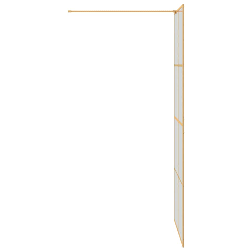 Walk-in Shower Wall Gold 90 x 195 cm Tempered Glass