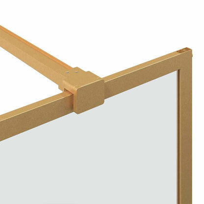 Walk-in Shower Wall Gold 100 x 195 cm Tempered Glass