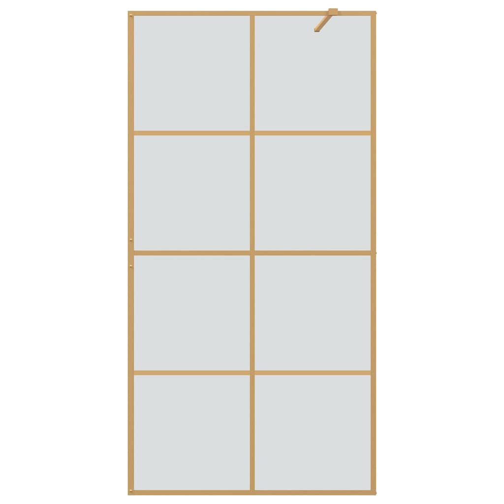 Walk-in Shower Wall Gold 100 x 195 cm Tempered Glass