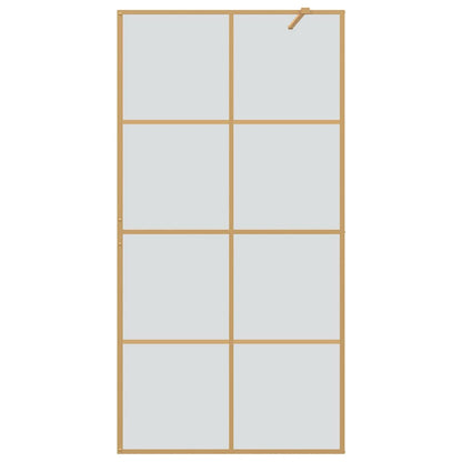 Walk-in Shower Wall Gold 100 x 195 cm Tempered Glass