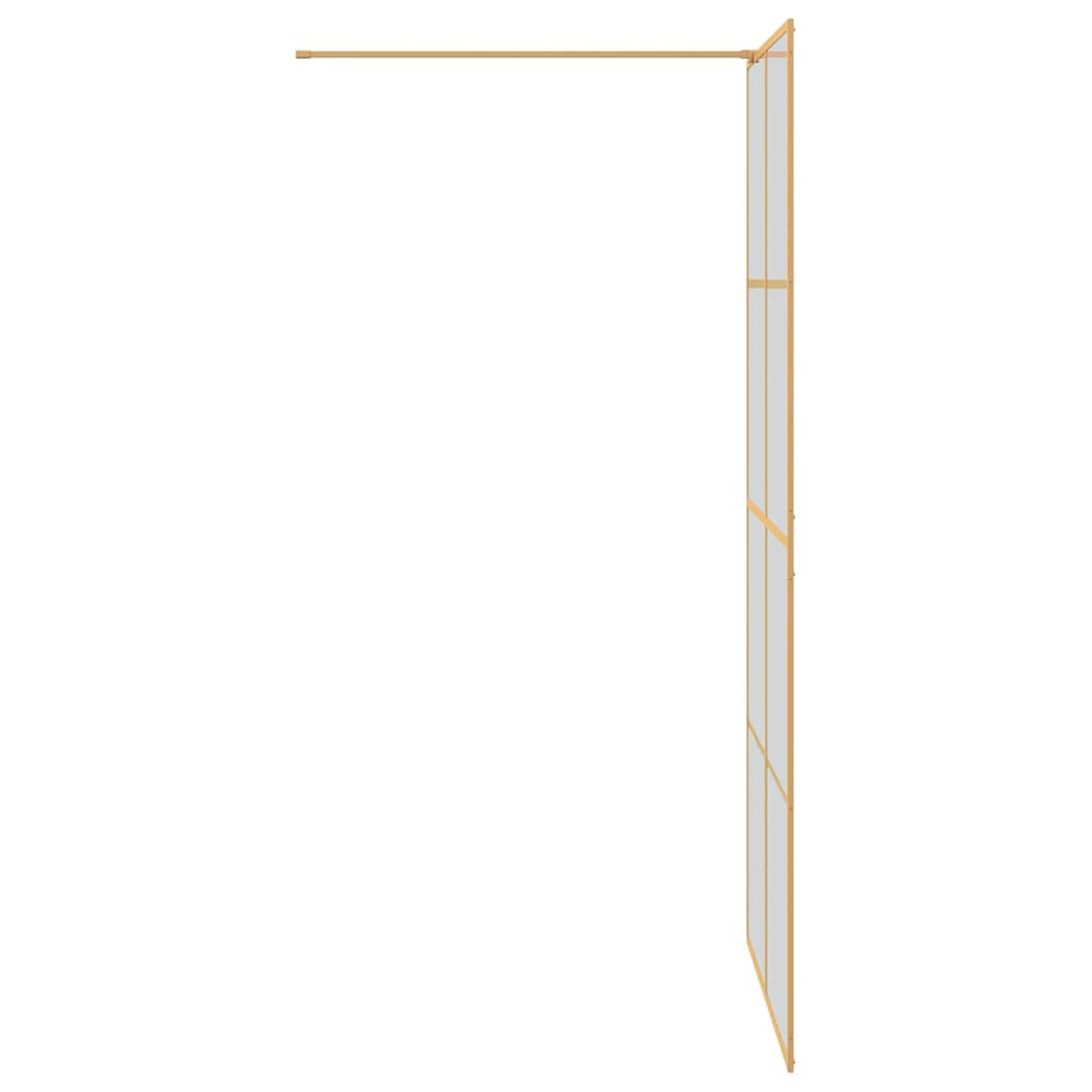 Walk-in Shower Wall Gold 100 x 195 cm Tempered Glass