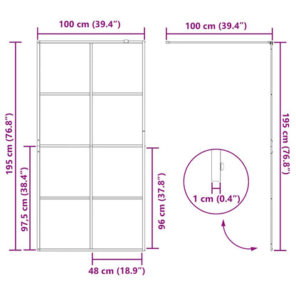 Walk-in Shower Wall Gold 100 x 195 cm Tempered Glass