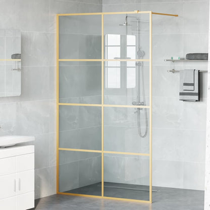 Walk-in Shower Wall Gold 115 x 195 cm Tempered Glass