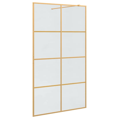 Walk-in Shower Wall Gold 115 x 195 cm Tempered Glass