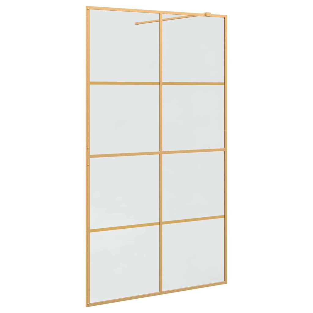 Walk-in Shower Wall Gold 115 x 195 cm Tempered Glass