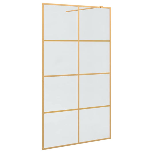 Walk-in Shower Wall Gold 115 x 195 cm Tempered Glass