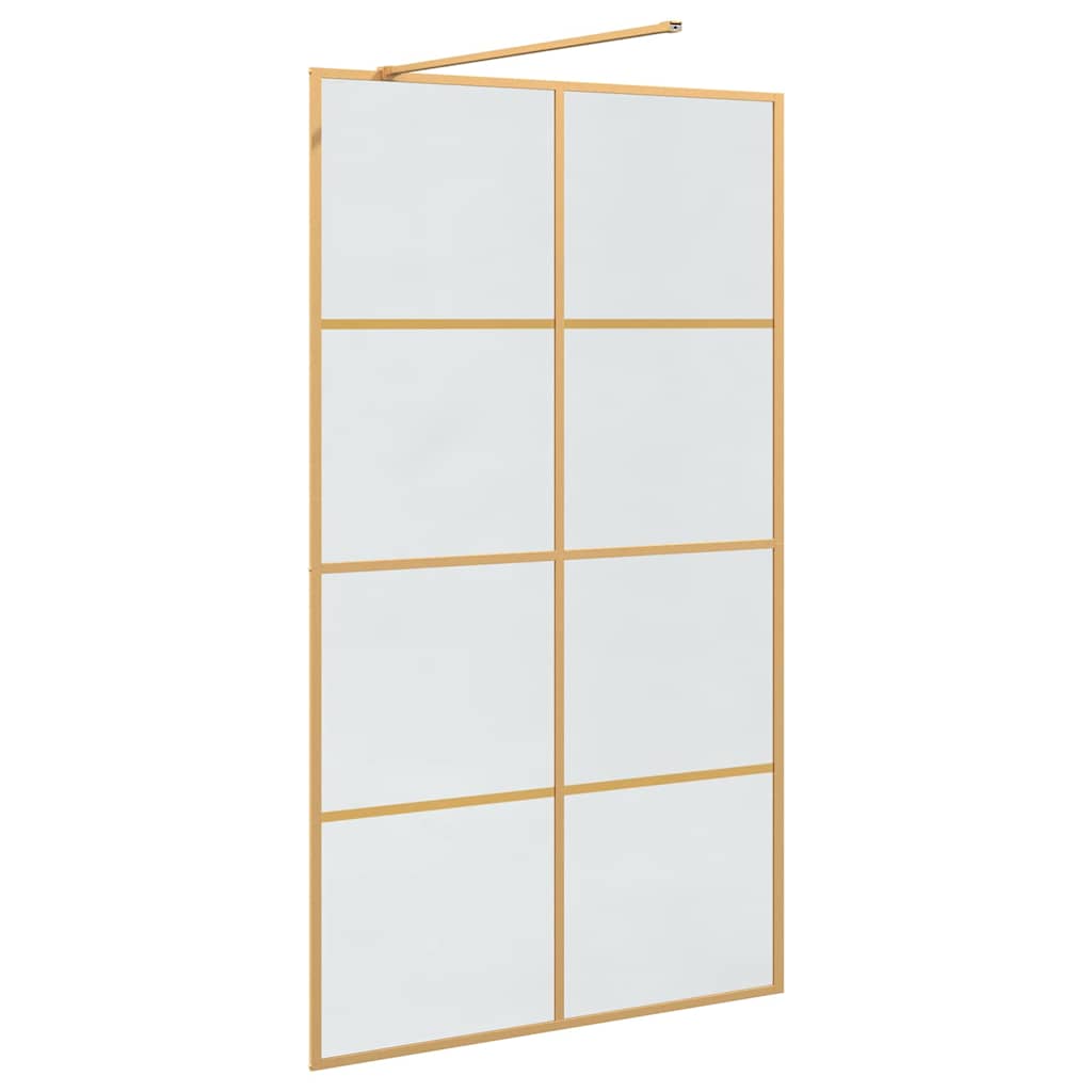 Walk-in Shower Wall Gold 115 x 195 cm Tempered Glass