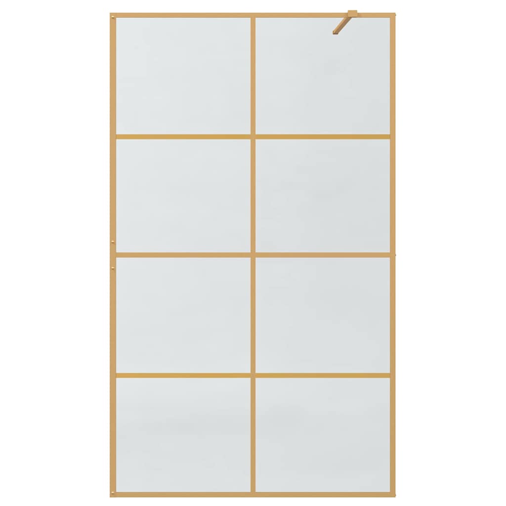 Walk-in Shower Wall Gold 115 x 195 cm Tempered Glass
