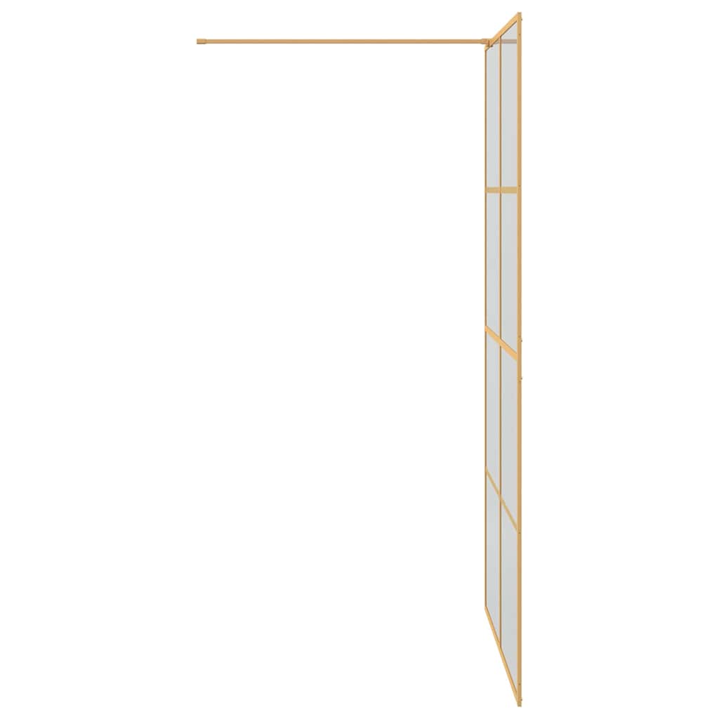 Walk-in Shower Wall Gold 115 x 195 cm Tempered Glass
