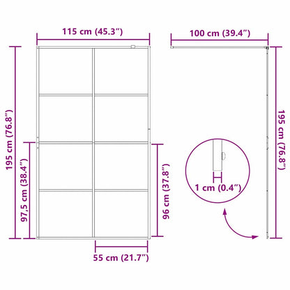 Walk-in Shower Wall Gold 115 x 195 cm Tempered Glass