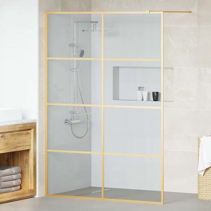 Walk-in Shower Wall Gold 140 x 195 cm Tempered Glass