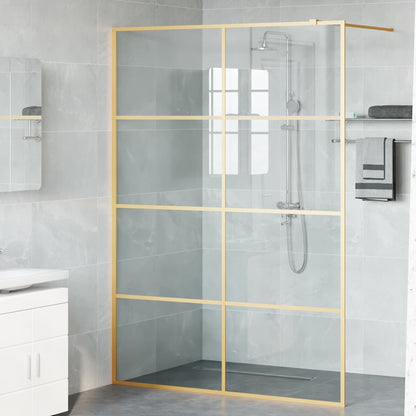 Walk-in Shower Wall Gold 140 x 195 cm Tempered Glass