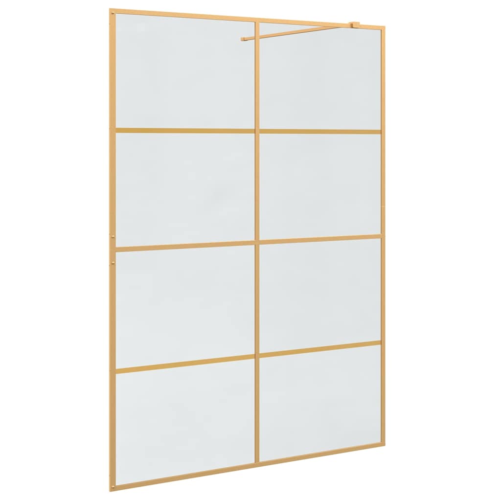 Walk-in Shower Wall Gold 140 x 195 cm Tempered Glass