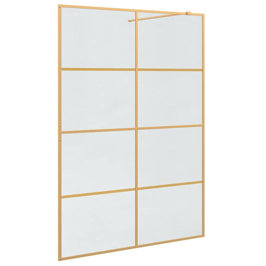 Walk-in Shower Wall Gold 140 x 195 cm Tempered Glass
