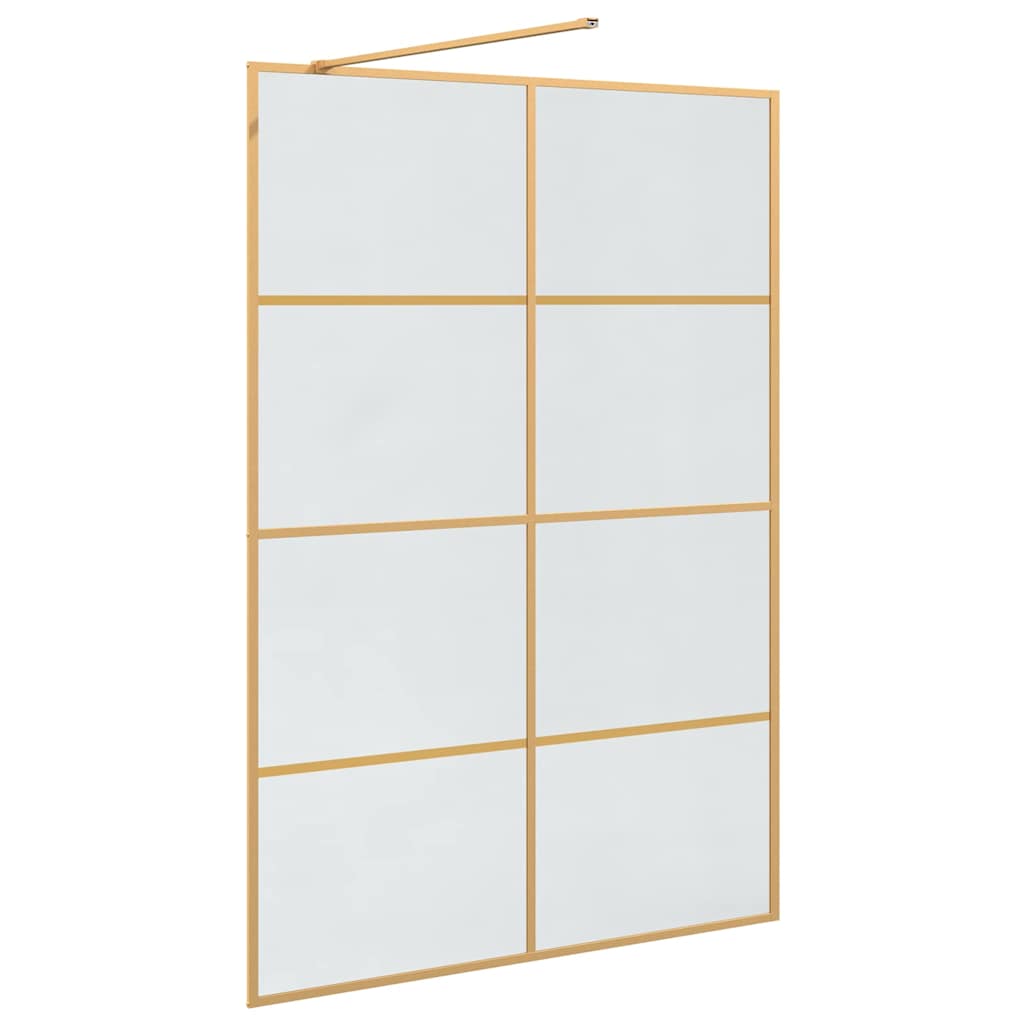 Walk-in Shower Wall Gold 140 x 195 cm Tempered Glass