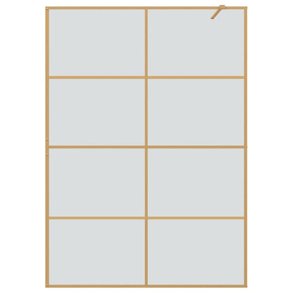 Walk-in Shower Wall Gold 140 x 195 cm Tempered Glass
