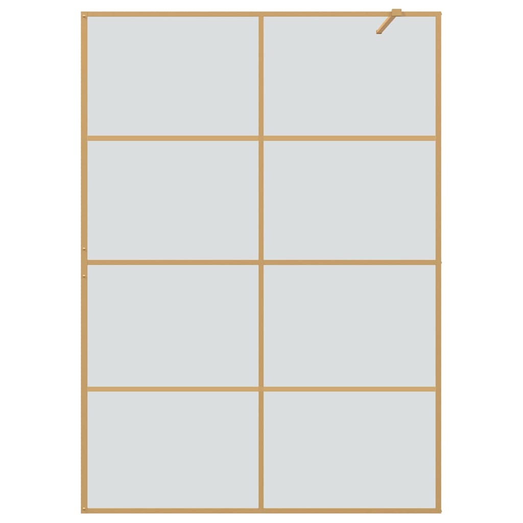 Walk-in Shower Wall Gold 140 x 195 cm Tempered Glass