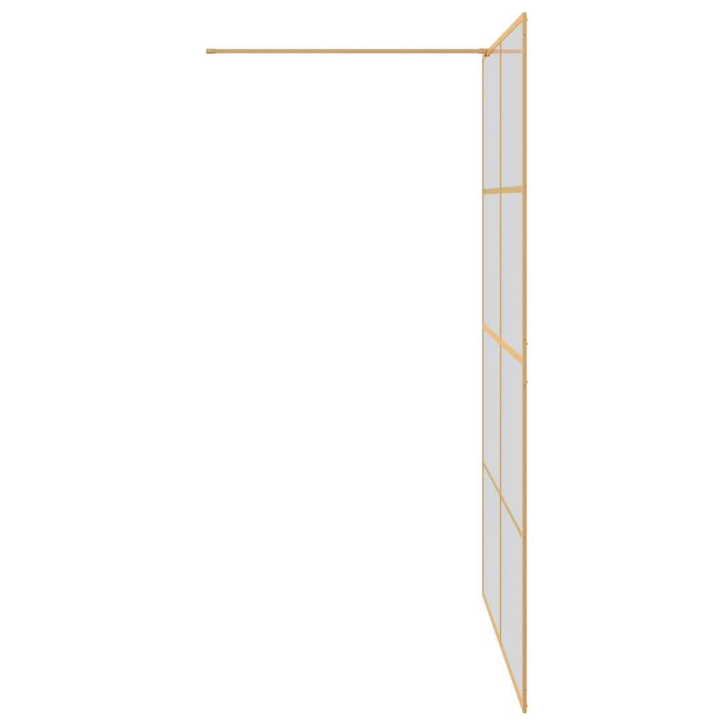 Walk-in Shower Wall Gold 140 x 195 cm Tempered Glass