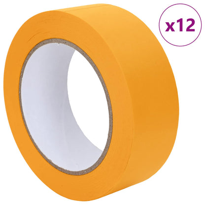 Painter Masking Tapes 12 pcs Yellow 38mm x 50m Paper