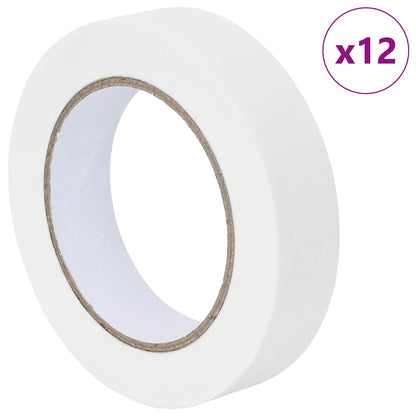 Painter Masking Tapes 12 pcs White 25mm x 50m Paper