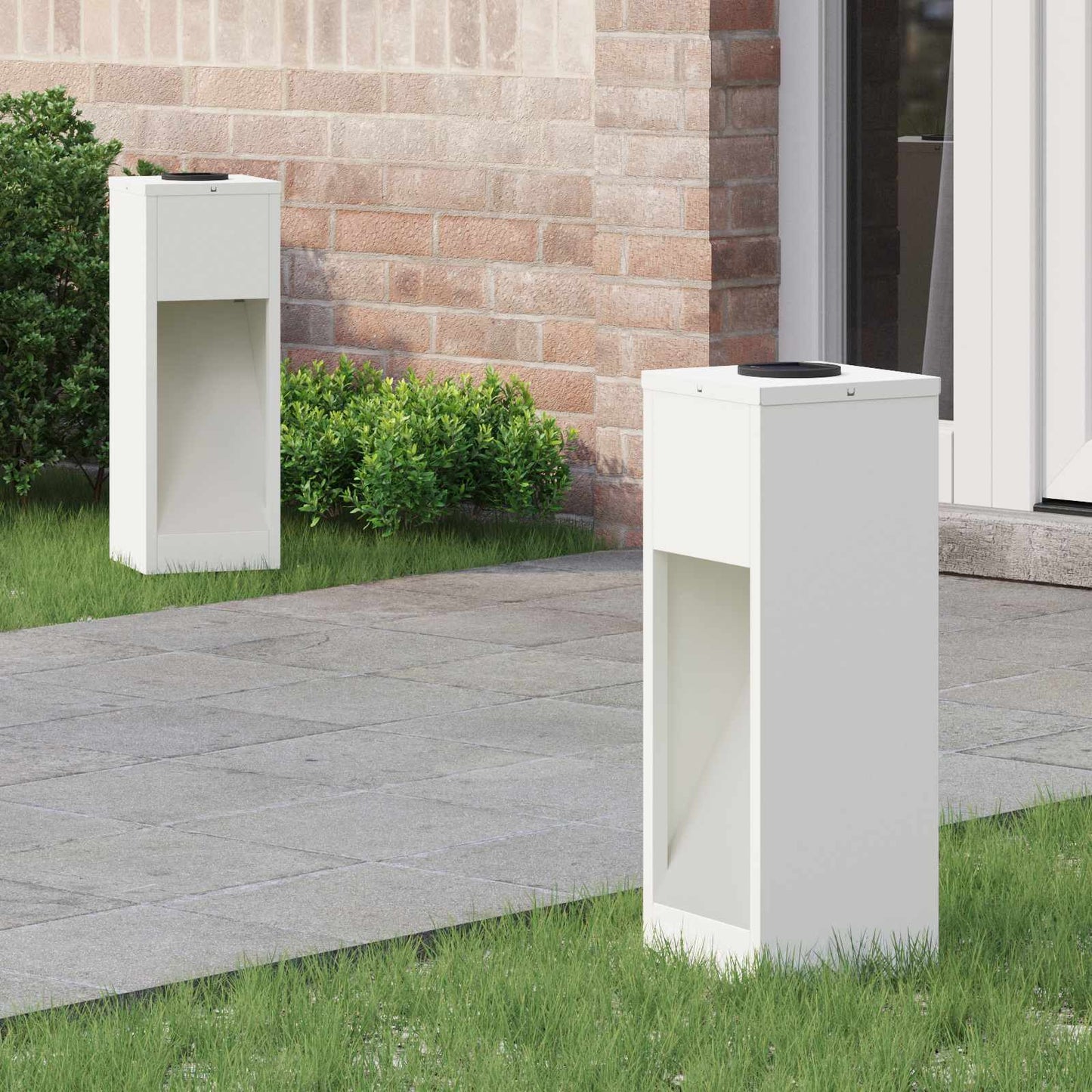 Solar Led Pathway Light 2 pcs White Cold Rolled Steel