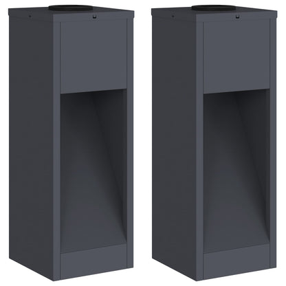 Solar Led Pathway Light 2 pcs Anthracite Cold Rolled Steel